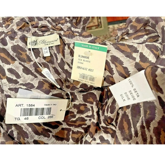 BLUMARIME Leopard Print Blouse Size 46IT NWT - Picture 10 of 11